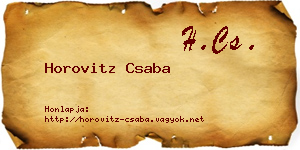 Horovitz Csaba névjegykártya