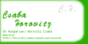 csaba horovitz business card